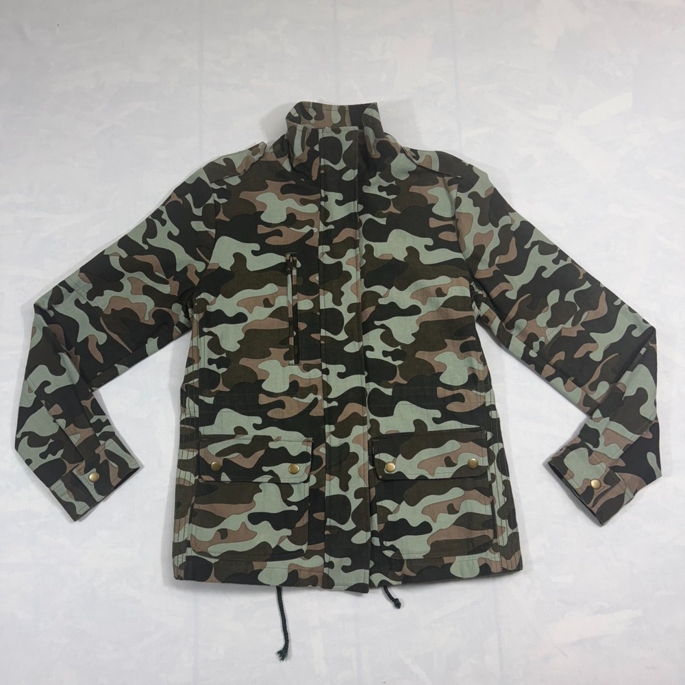 K.Jordan Utility Jacket Womens Medium Multi Camouflage Adjustable Drawstring